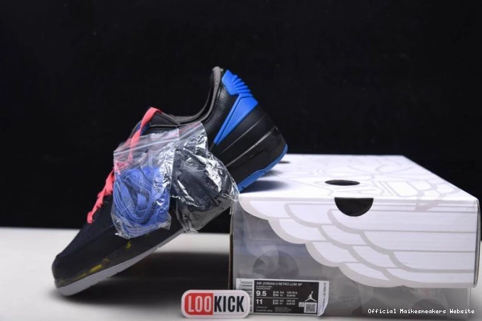 Official Maikesneakers Jordan 2 Low Blue Off-White Retro SP Black DJ4375-004 0802